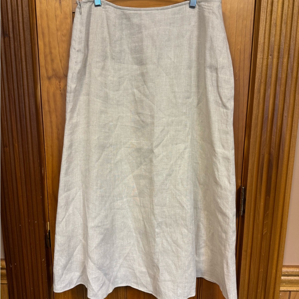 Vintage 90s Talbots Irish Linen Maxi Skirt- Fully Lined - Picture 3 of 5